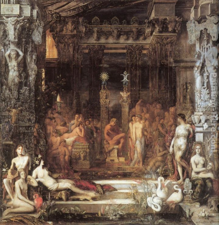 The Daughters of Thespius painting - Gustave Moreau The Daughters of Thespius art painting